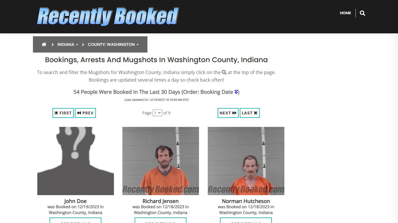 Bookings, Arrests and Mugshots in Washington County, Indiana